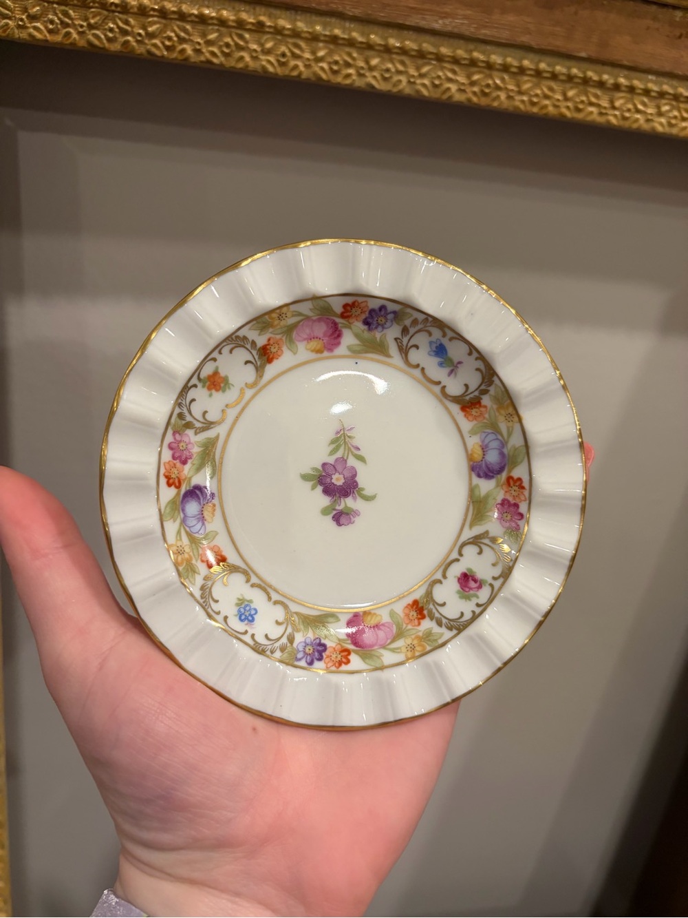 Vintage Schumann Arzberg Germany Dresden Line Porcelain Trinket Dish Coaster